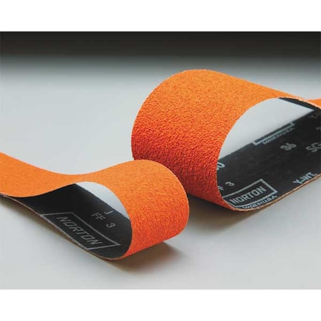 Sanding Belt, 3 in W, 132 in L, Coated, Ceramic, 80 Grit, Coarse, Blaze R980P, Orange
