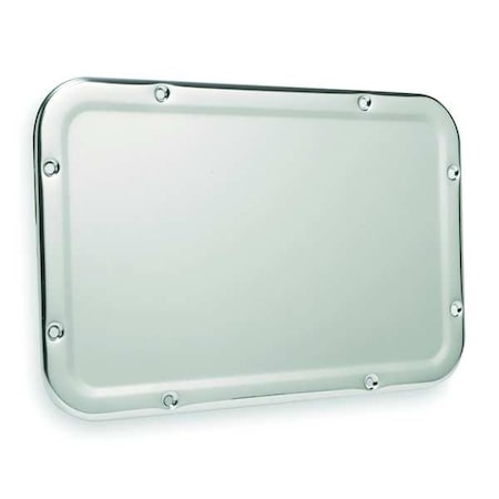 17 1/4 in "H x 11 1/4 in "W, Front Mount, Security Framed Wall Mirror, Stainless steel