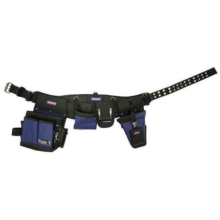 Tool Belt, Tool Belt, Black, Polypropylene, 17 Pockets