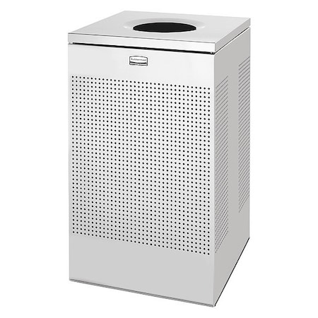 SILHOUETTE 20 gal Square Trash Can, Stainless Steel, None, Stainless Steel, 18 3/4 in