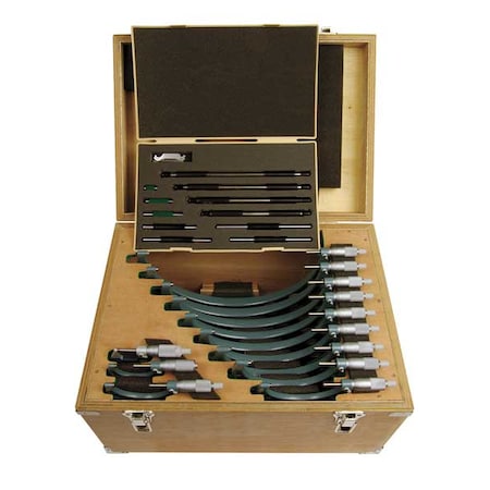 Micrometer Set,0-12,0.0001In,12 Pc