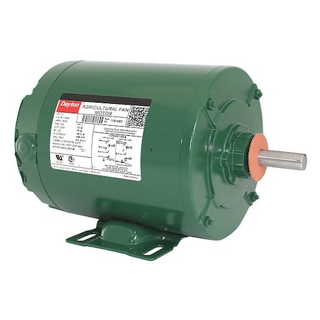 Agricultural Fan Motor, Split-Phase, 1/2 HP, 115/230V AC, 1,725 Nameplate RPM, 56 Frame
