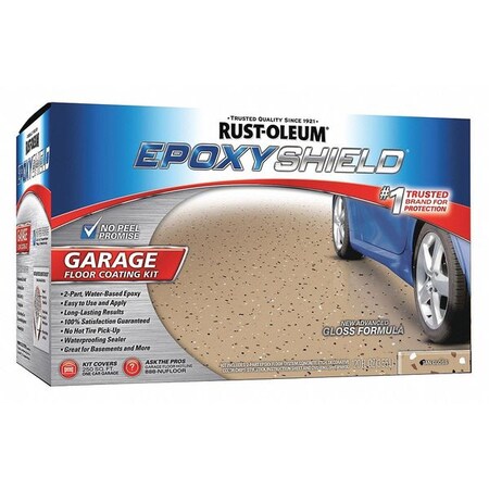 120 fl oz Garage Floor Kit, Gloss Finish, Tan, Water Base