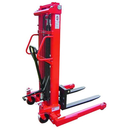 Adj Base Hydraulic Stacker, Load Cap. 2000 lb.