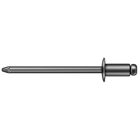 Blind Rivet, Countersunk Head, 1/8 in Dia., 3/8 in L, Steel Body, 500 PK