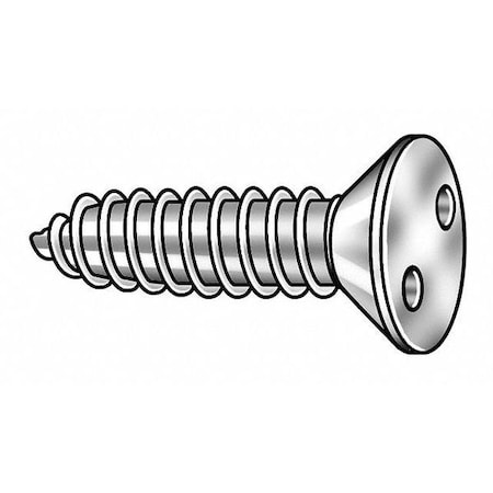 Tamper Resistant Screw, 2 in, Plain Finish, 18-8 Stainless Steel, Flat Head Spanner Drive, 25 PK