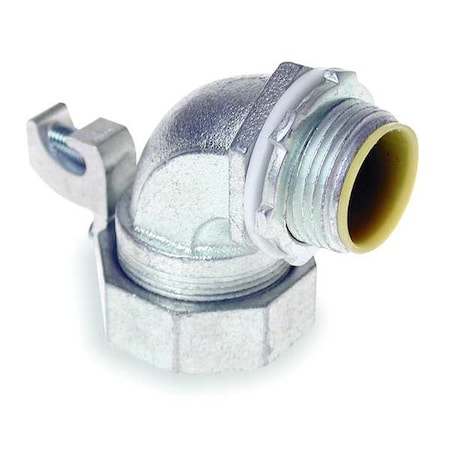 Conduit Fitting Connector, 3/4 in, Threaded, Steel, Electro Zinc Plated, Gray