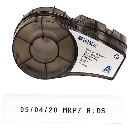Solvent and Chemical Resistant Polyester Laboratory Labels for Brady M210 and M211, 0.75in