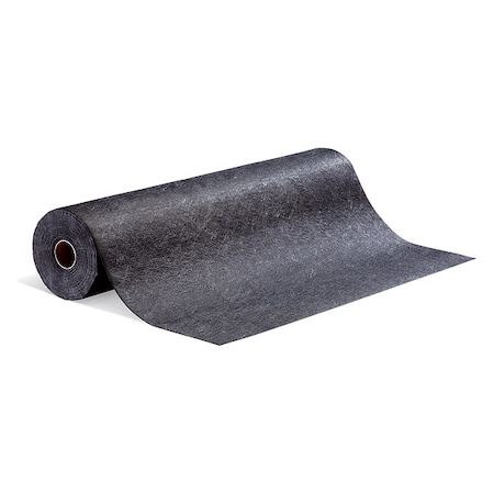 Sorbent Roll, 10 gal, 48 in x 100 ft, Universal, Black, Polypropylene
