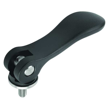 Cam Lever Size: 1 M06X20, A=70,4, B=21,5, Aluminum Black Powder-Coated, Comp: Steel
