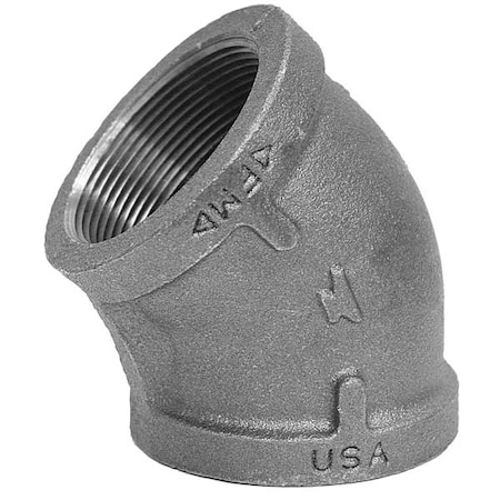 45 Degree Elbow 45 Degree Elbow, 2-1/2" Pipe, FNPT, Malleable Iron, Class 150