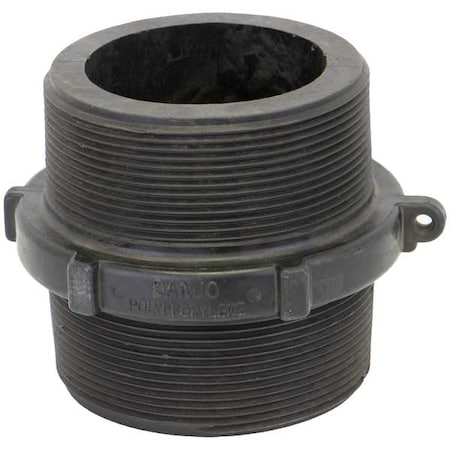 Hex Nipple, Polypropylene, 4", Schedule 80, 300 psi Max Pressure