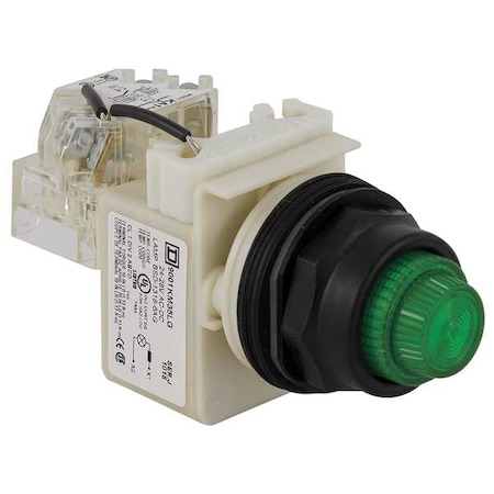 Push to Test Pilot Light,Green,LED