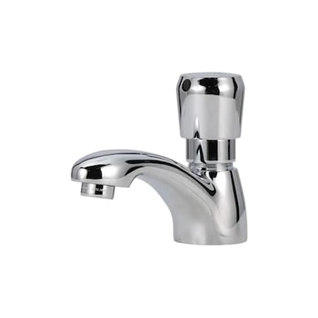 Metering 4" Mount, 3 Hole Low Arc Bathroom Faucet, Polished chrome