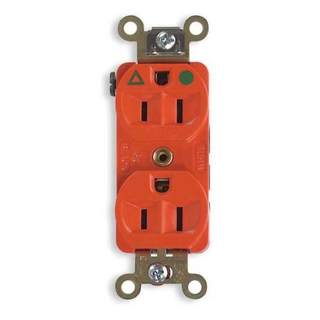 Duplex Straight Blade Receptacle, 5-20R, 20 A, 125V AC, 2 Pole, 3 Wire, Flush Mount