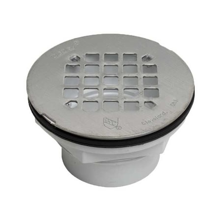 Strainer Shower Drain, PVC, 2", Solvent-Weld