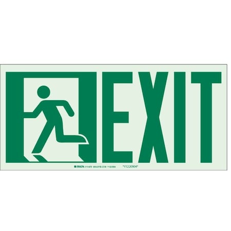 Exit Sign, Polyester, 15" W, 7" H, Exit, White