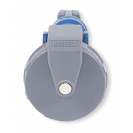Watertight Pin & Sleeve Connector, 60 A, 250V AC, Three Phase, 3 Pole, IEC Grounding, Blue, NEMA 4X