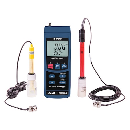 pH/ORP Meter Kit measures/records pH & ORP levels in water with manual or auto temp compensation