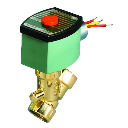 Solenoid Valve, 2-Way, 2-Position, Normally Closed, 1/2 in Pipe Size, 120V AC, Compact, Brass, NBR