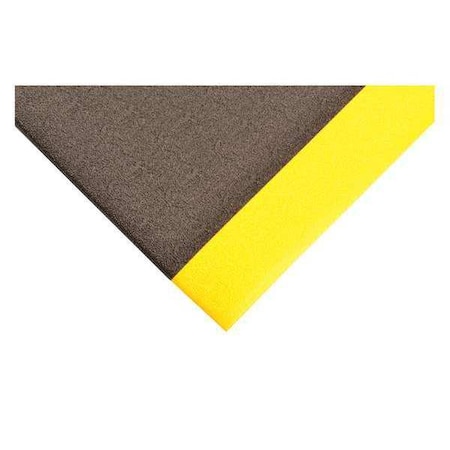 Antifatigue Mat, 8 ft. L x 3 ft. W, 3/8" Thickness, Closed Cell PVC Foam, Pebble, Black/Yellow
