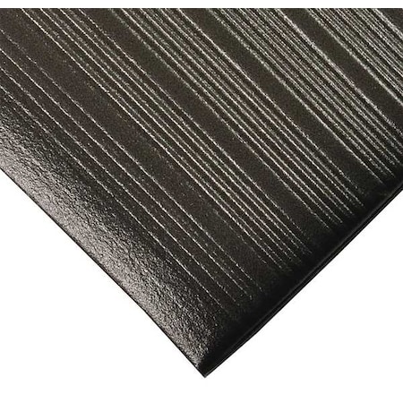Antifatigue Mat, 8 ft. L x 3 ft. W, 3/8" Thickness, Closed Cell PVC Foam, Corrugated, Black
