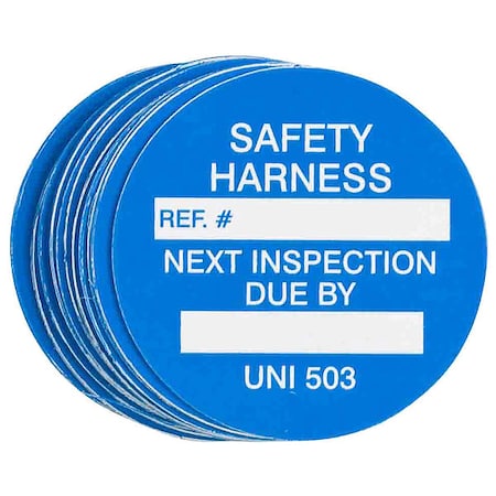 Safety Harness, Safety Harness Next Inspection Due By, 1 3/4 in W x 1 3/4 in H, 100 PK