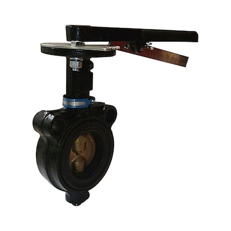 Butterfly Valve,Wafer,4 In,CI,Buna Liner