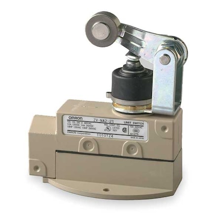 Limit Switch, Plunger, Roller Lever, SPDT, 10A at 480V AC, Actuator Location: Top