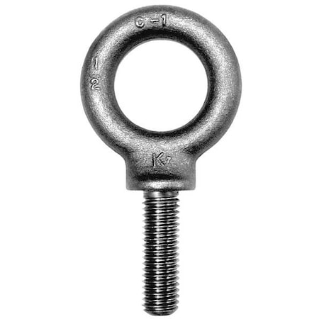 Eye Bolt With Shoulder, 1/2"-13, 3 in Shank, 1-3/16 in ID, Steel, Zinc Plated