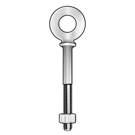Eye Bolt With Shoulder, 1/2"-13, 12 in Shank, 1 in ID, Steel, Galvanized