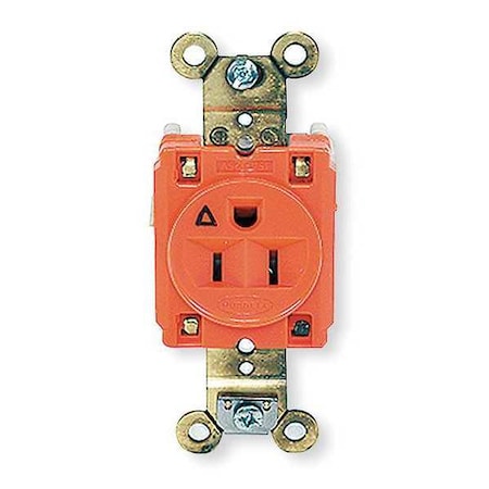 Straight Blade Receptacle, 5-15R, 15 A, 125V AC, 2 Pole, 3 Wire, Flush Mount, Isolated Ground