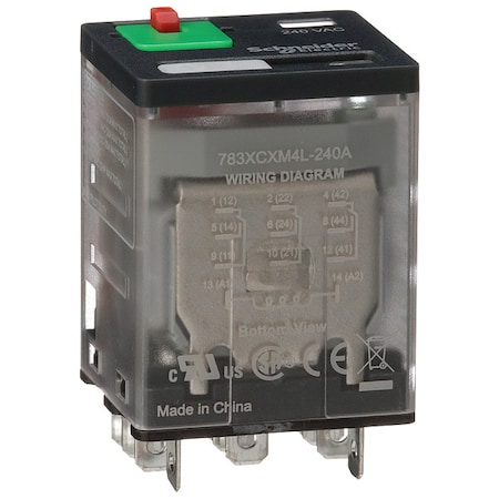 Socket, General Purpose Relay, Square, 15 A, 11 Pins, Faston Connector