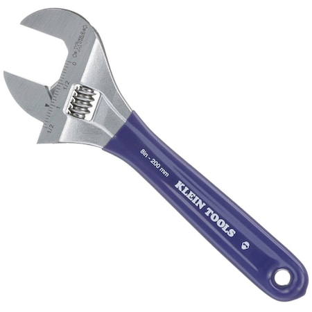 Adjustable Wrench, Extra-Wide Jaw, 8-Inch