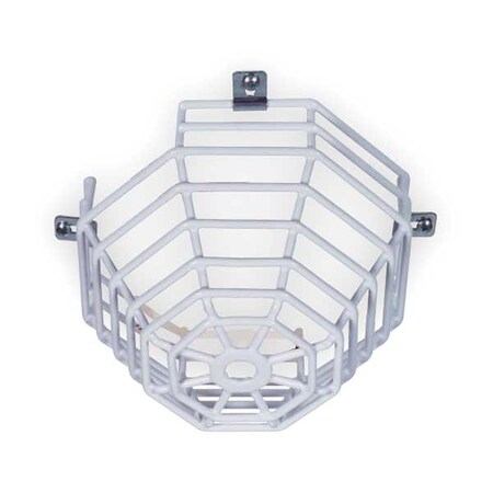 Smoke Detector Guard, Steel, Surface Mount, 7 1/8 in W x 7 1/8 in H x 4 1/2 in D, White