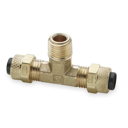 3/8" Compression x 1/4" MNPT Brass Branch Tee 10PK