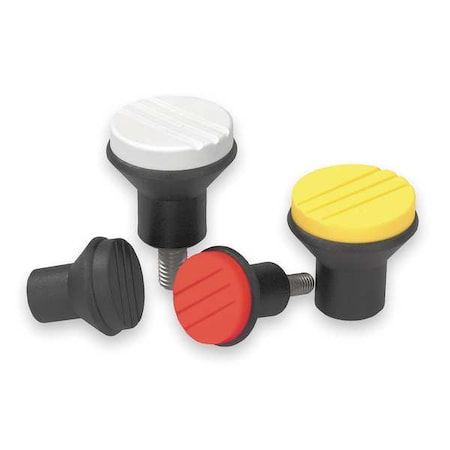 Mushroom Knob, Thermoplastic, Size: 1, D= 8-32X10, D1= 21, Comp: Stainless Steel, Cap: Black