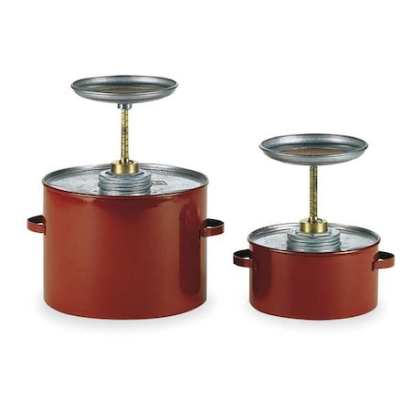 Plunger Can 1 gal Galvanized Steel Can, Brass Plunger, 5 1/4 in Dasher Plate Dia., Red