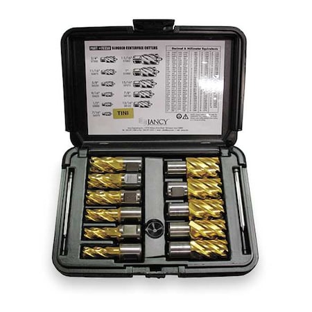 Annular Cutter Set TiN,2 In Cut D,11 Pc