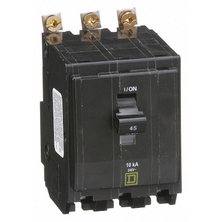 Miniature Circuit Breaker, QO Series, 45A, 3 Pole, 120/240V AC, 10kA at 120/240V AC