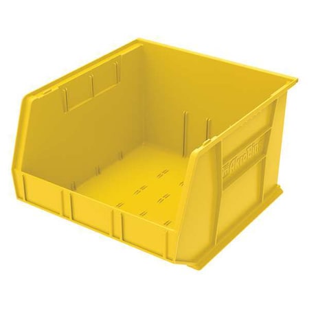 Hang & Stack Storage Bin, Plastic, Yellow, 11 in H, 16 1/2 in W, 18 in L
