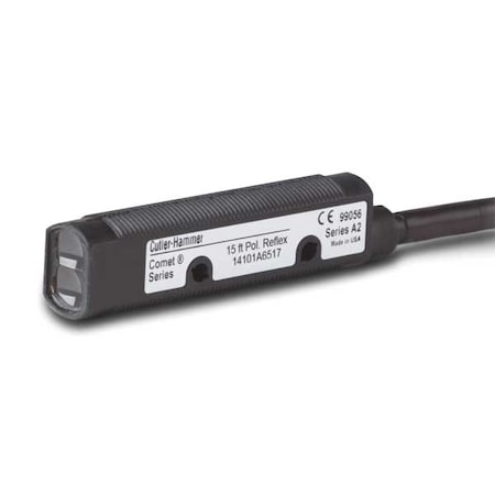 Polarized Retroreflective Photoelectric Sensor, Bare Wire, Straight, Cylindrical, Selectable Light On/Dark On, NPN and PNP