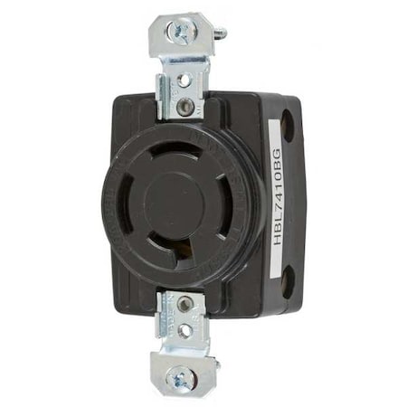 Locking Receptacle, Non-NEMA, 20 A, 250V AC, Three Phase, 3 Pole, Flush Mount, Screw Terminals