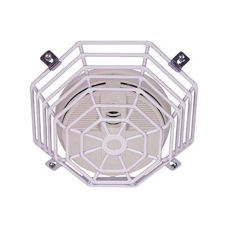 Smoke Detector Guard, Steel, Flush Mount, 8 1/4 in W x 8 1/4 in H x 2 3/4 in D, White