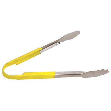 Tong,Yellow,12 in. L,Stainless Steel