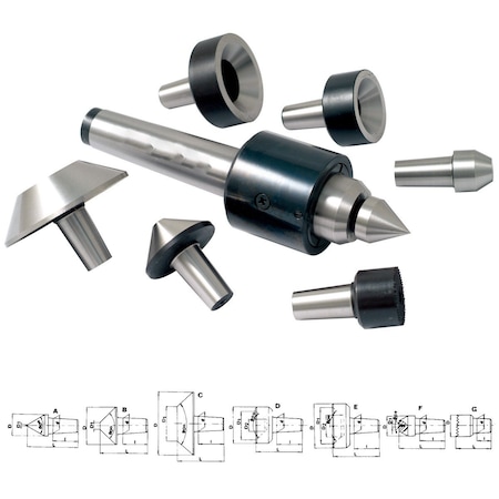 MT4 7 Piece Interchangeable Bull Nose Live Center Set