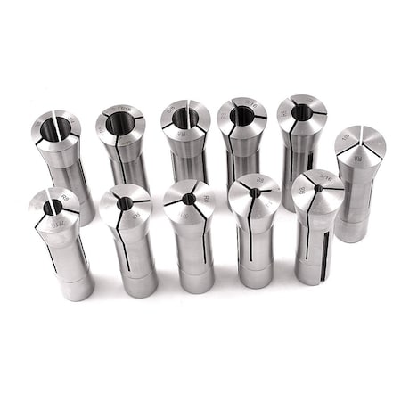 1/8-3/4" By 16ths 11 Piece R8 Collet Set With Free T-Slot Cleaner