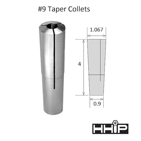 3/8" Brown & Sharpe No 9 Taper Round Collet