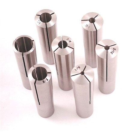 7 Piece MT3 1/8-3/4" X 8ths & 3/16" Round Collet Set
