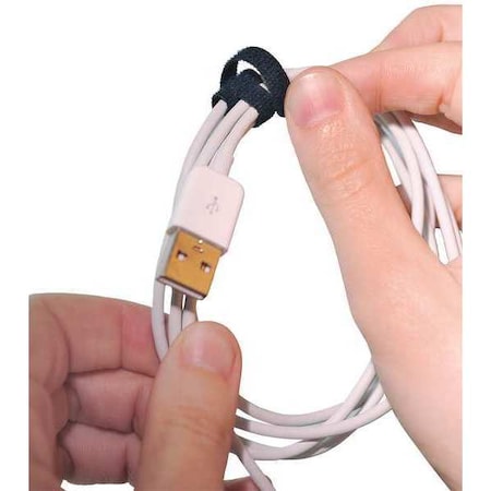 Cable Tie, 3-1/2 in L, 1/2 in Max Bundle Dia., Black, Nylon, Polyethylene, 14 lb Strength, 7 PK